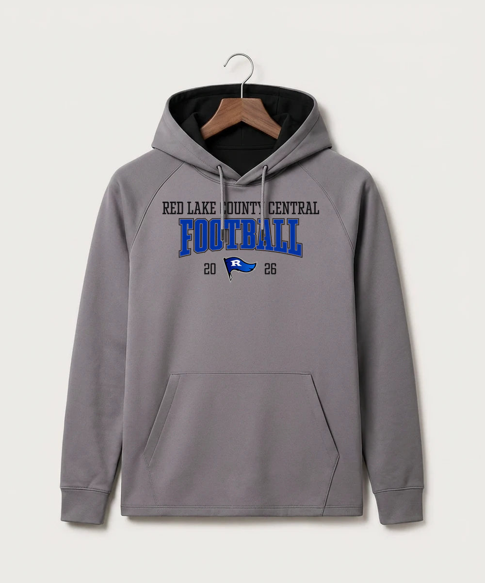 Red Lake County Central Football (Boys) - Gray Hoodie - Full Front