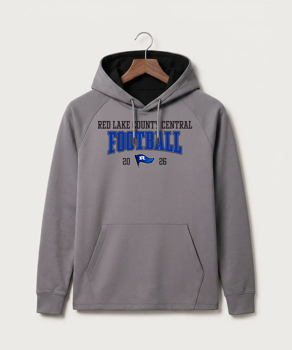 Red Lake County Central Football (Boys) - Gray Hoodie - Full Front