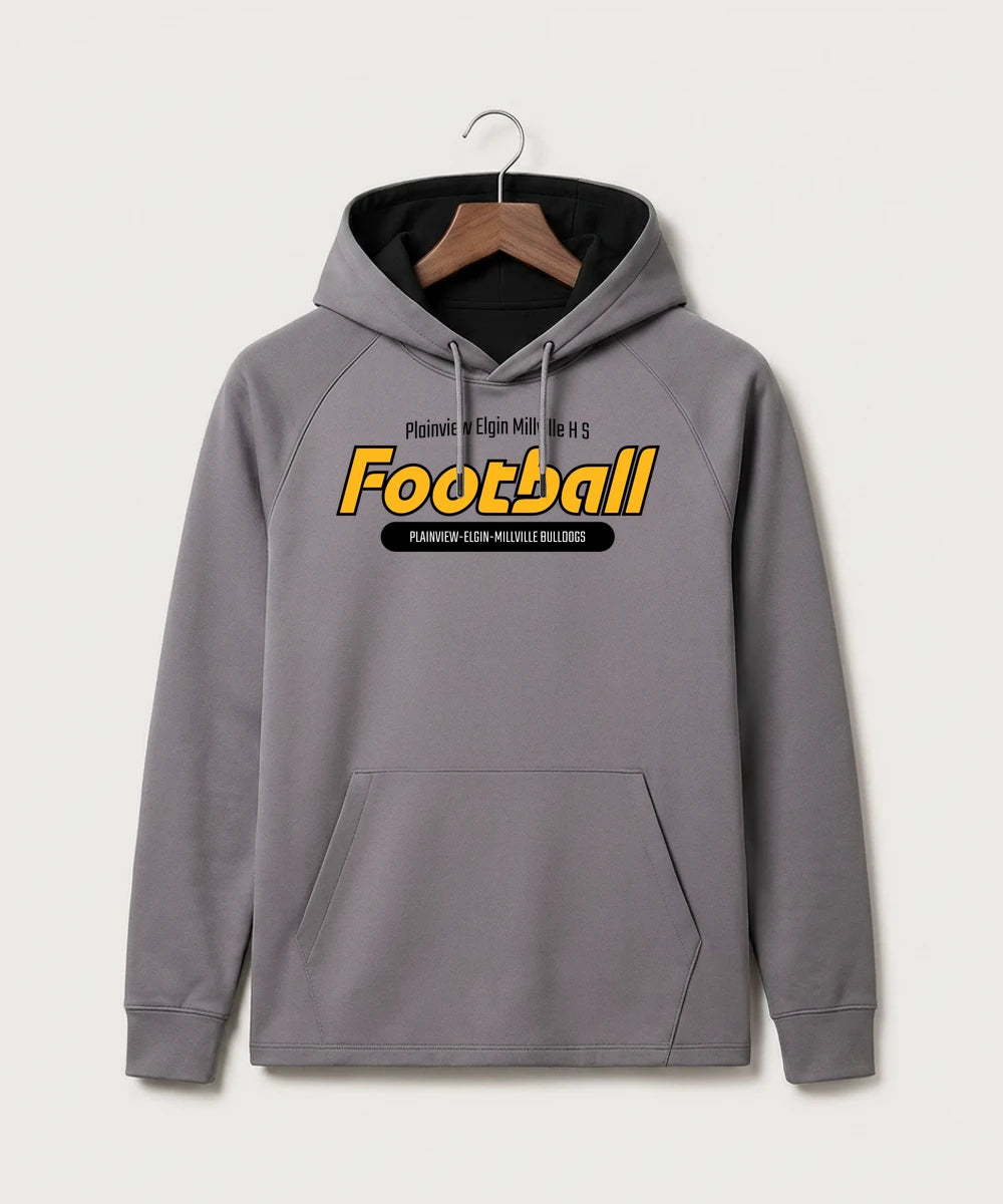 Plainview Elgin Millville H S Football (Boys) - Gray Hoodie - Full Front