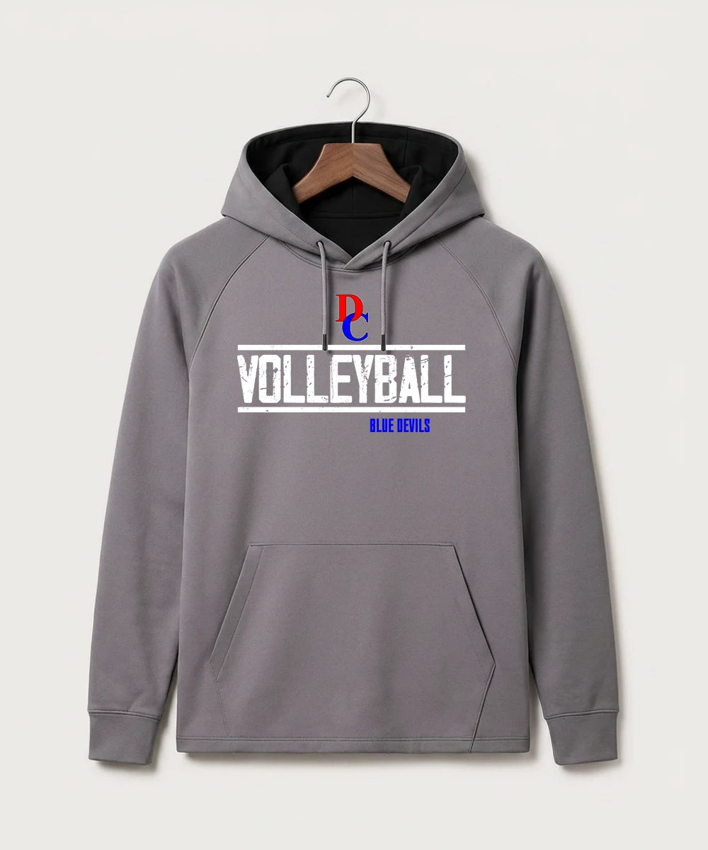 Davenport Central High School Volleyball (Girls) - Gray Hoodie - Full Front