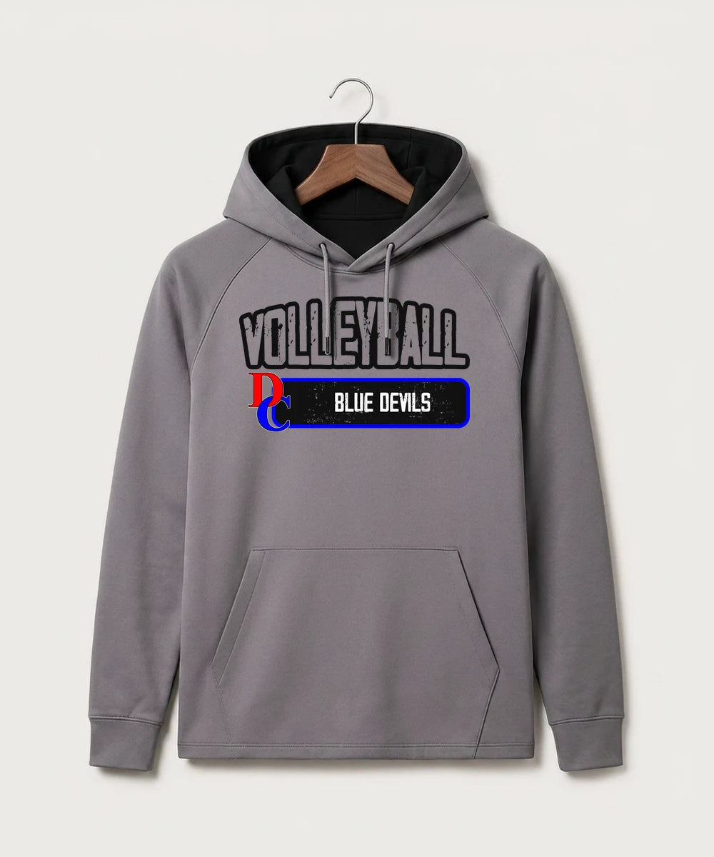 Davenport Central High School Volleyball (Girls) - Gray Hoodie - Full Front