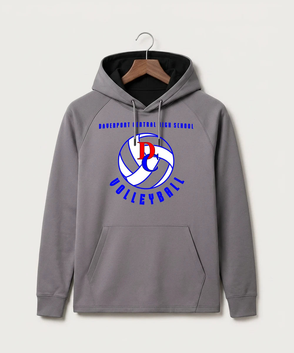 Davenport Central High School Volleyball (Girls) - Gray Hoodie - Full Front