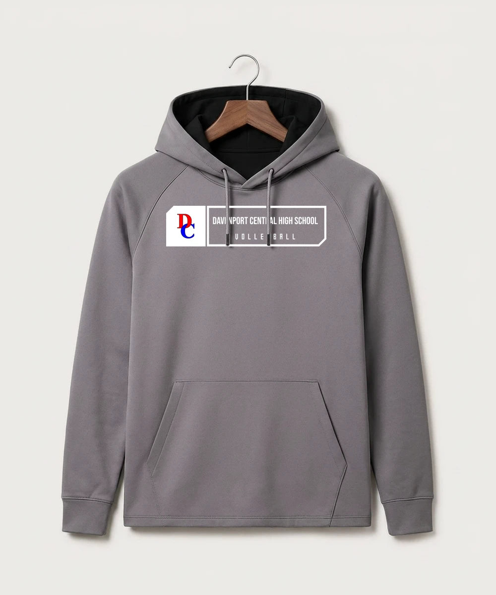 Davenport Central High School Volleyball (Girls) - Gray Hoodie - Full Front