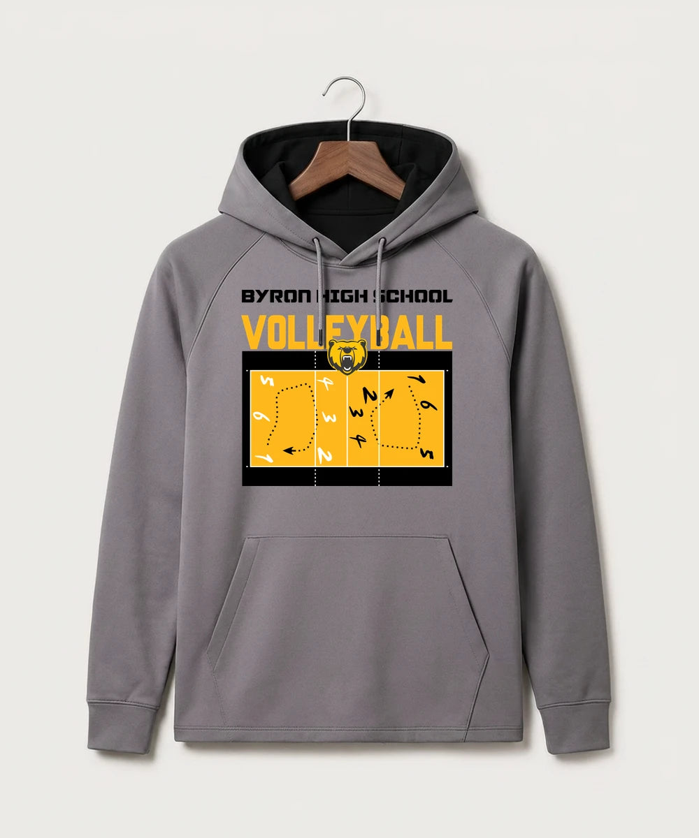 Byron High School Volleyball (Girls) - Gray Hoodie - Full Front