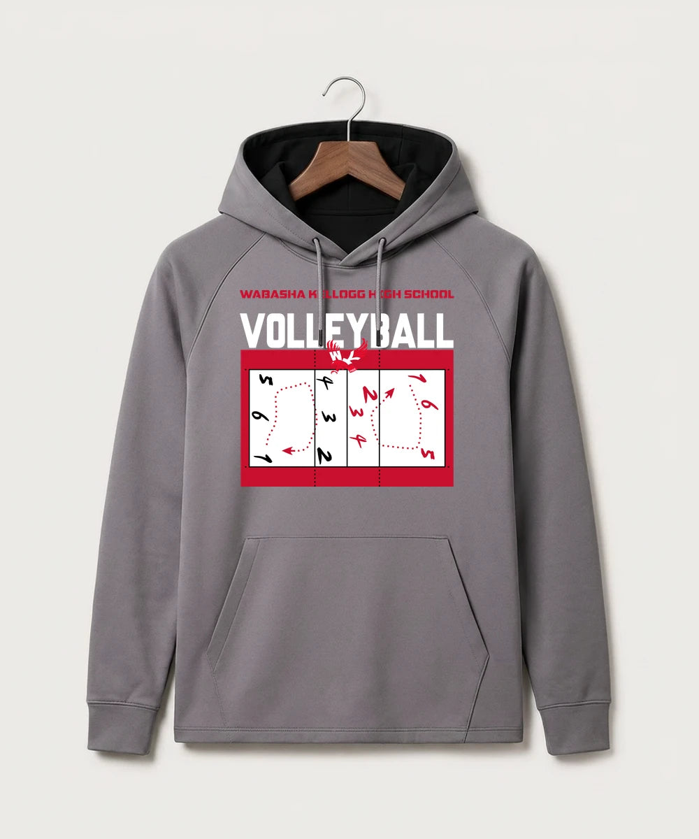 Wabasha Kellogg High School Volleyball (Girls) - Gray Hoodie - Full Front