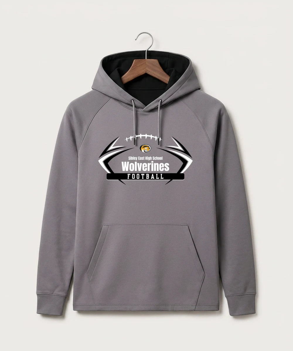 Sibley East High School Football (Boys) - Gray Hoodie - Full Front