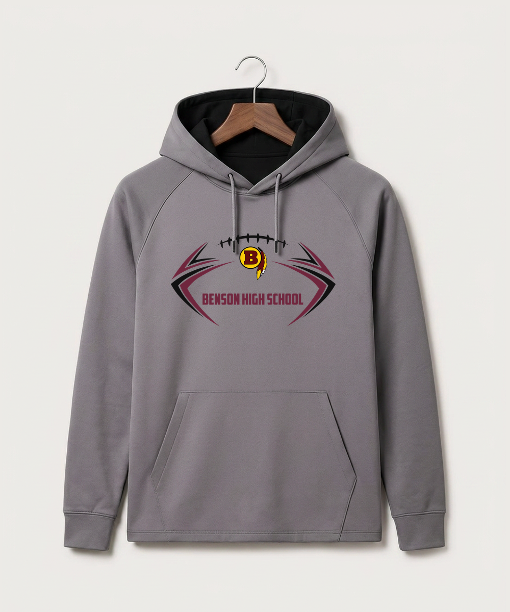 Benson High School Football (Boys) - Gray Hoodie - Full Front