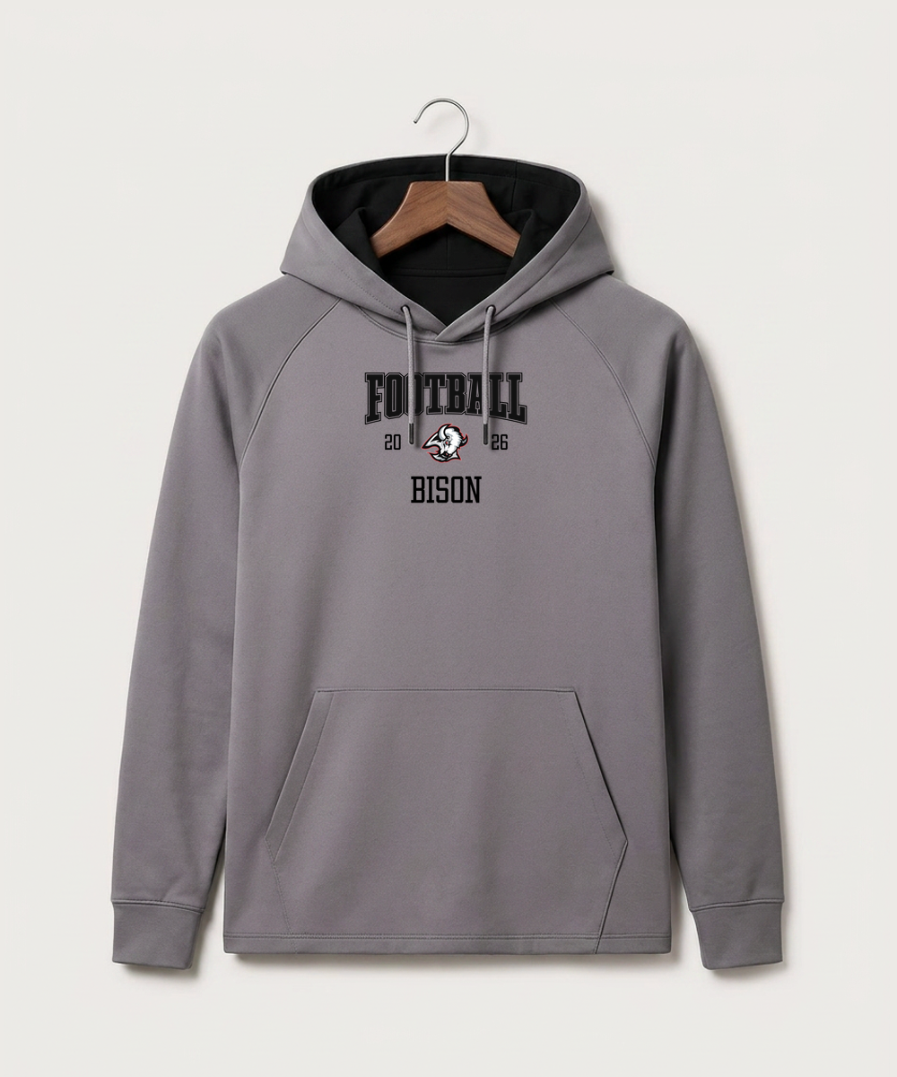 Buffalo High School Football (Boys) - Gray Hoodie - Full Front