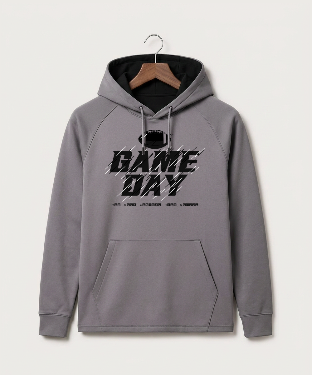 Red Rock Central High School Football (Boys) - Gray Hoodie - Full Front