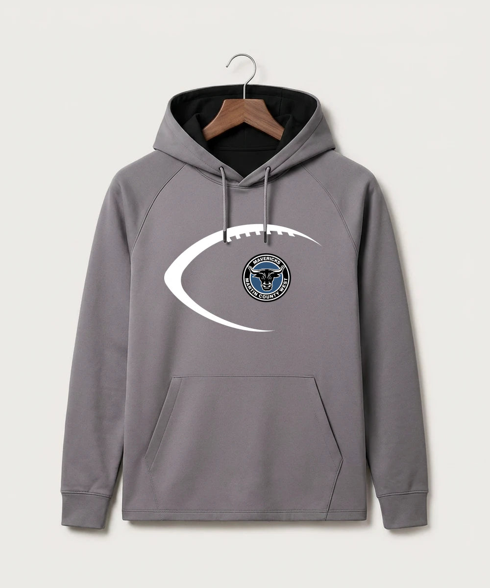 Martin County West High School Football (Boys) - Gray Hoodie - Full Front