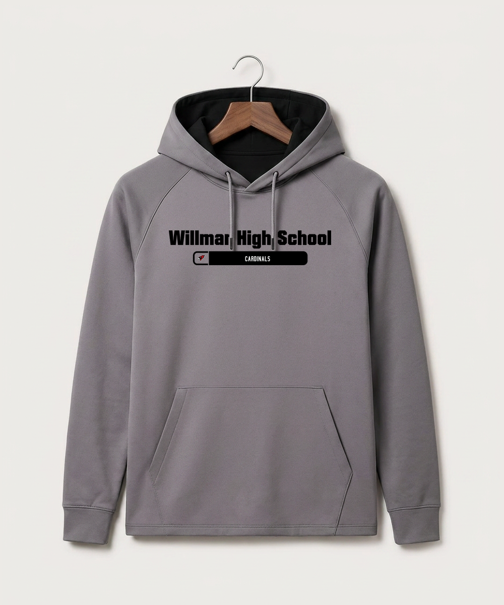 Willmar High School Athletics - Gray Hoodie - Full Front