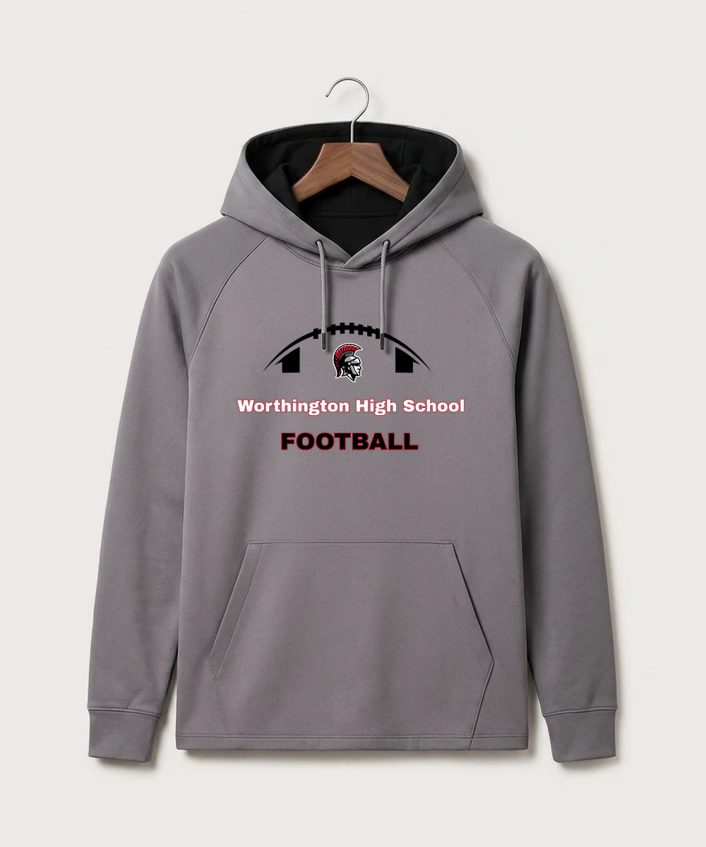 Worthington High School Football (Boys) - Gray Hoodie - Full Front