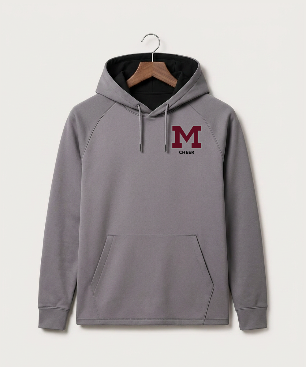 Moline Cheer general - Gray Hoodie - Left Chest