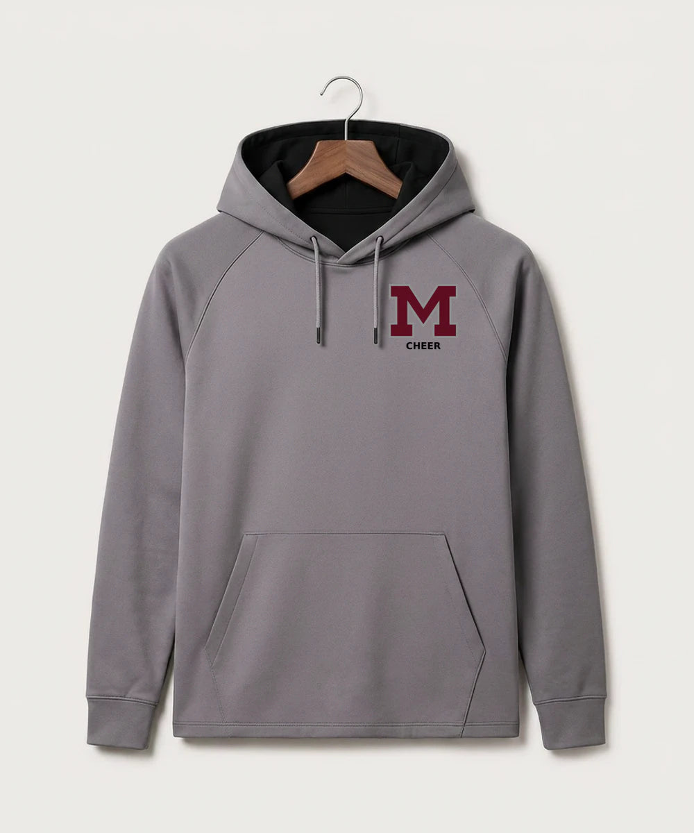 Moline Cheer general - Gray Hoodie - Left Chest
