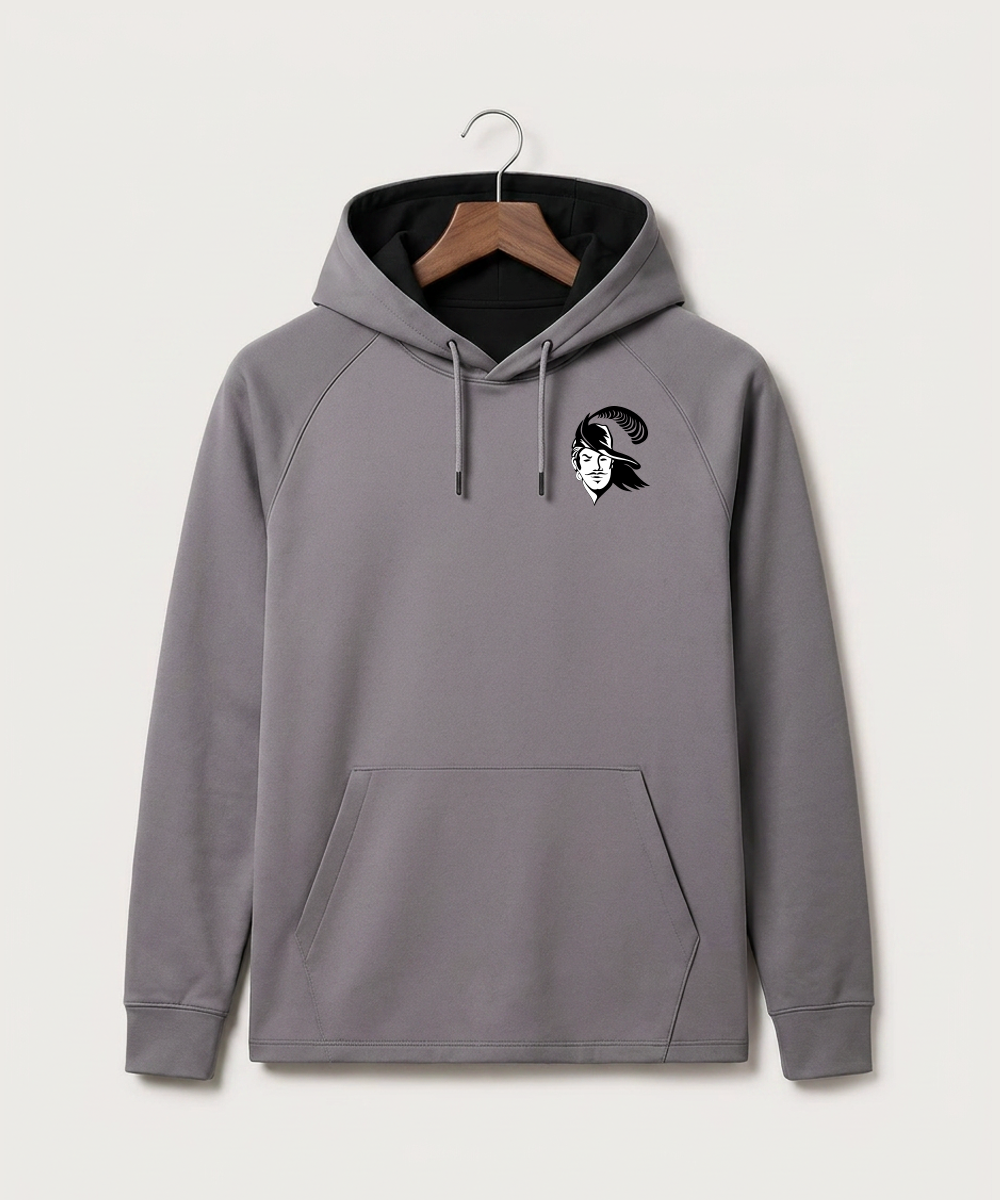 Border West Football (Boys) - Gray Hoodie - Left Chest