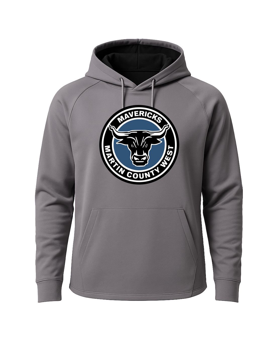 Martin County West Football - Gray Hoodie - Full Front