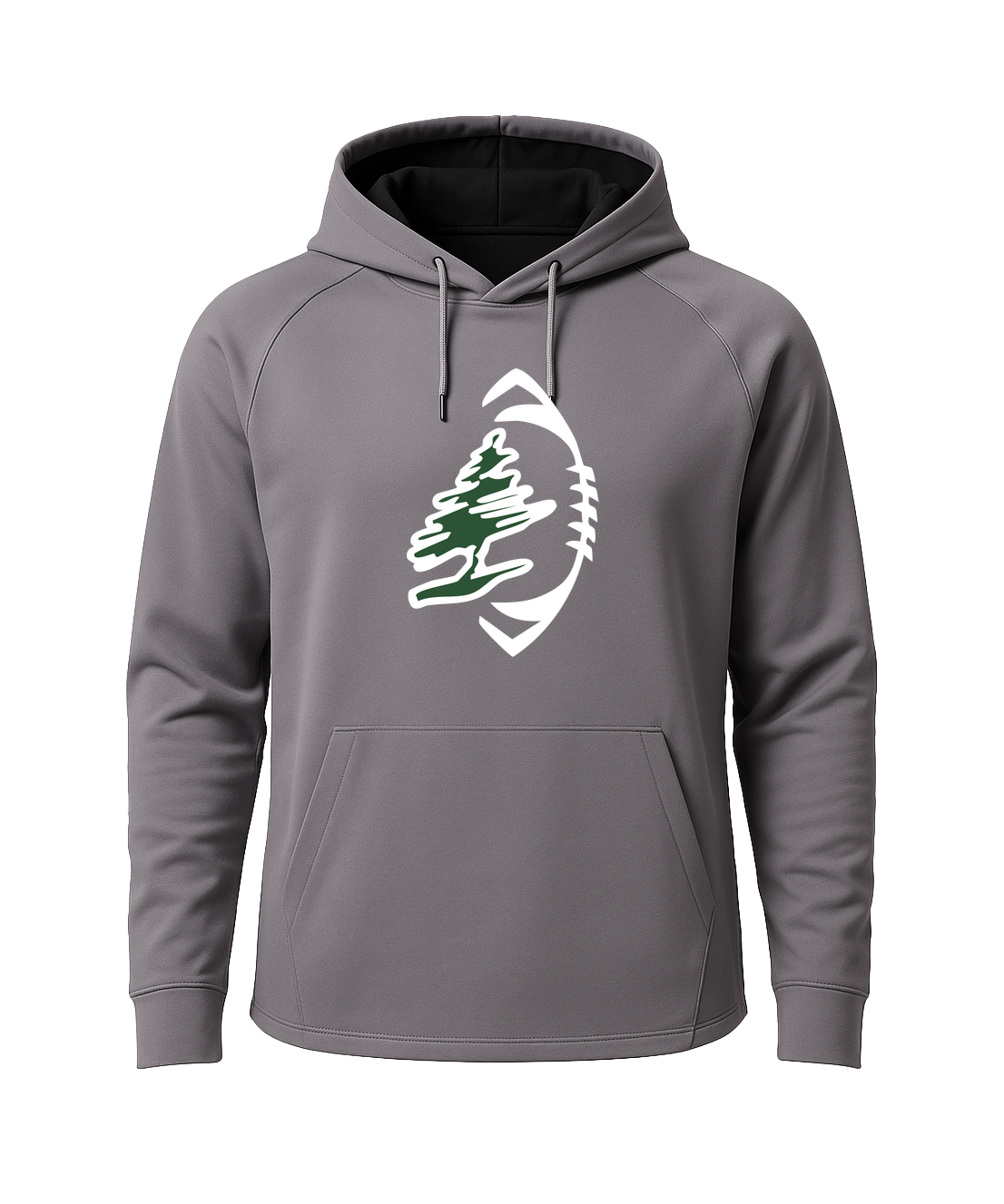 DC Everest Middle School Football — example store - Gray Hoodie - Full Front