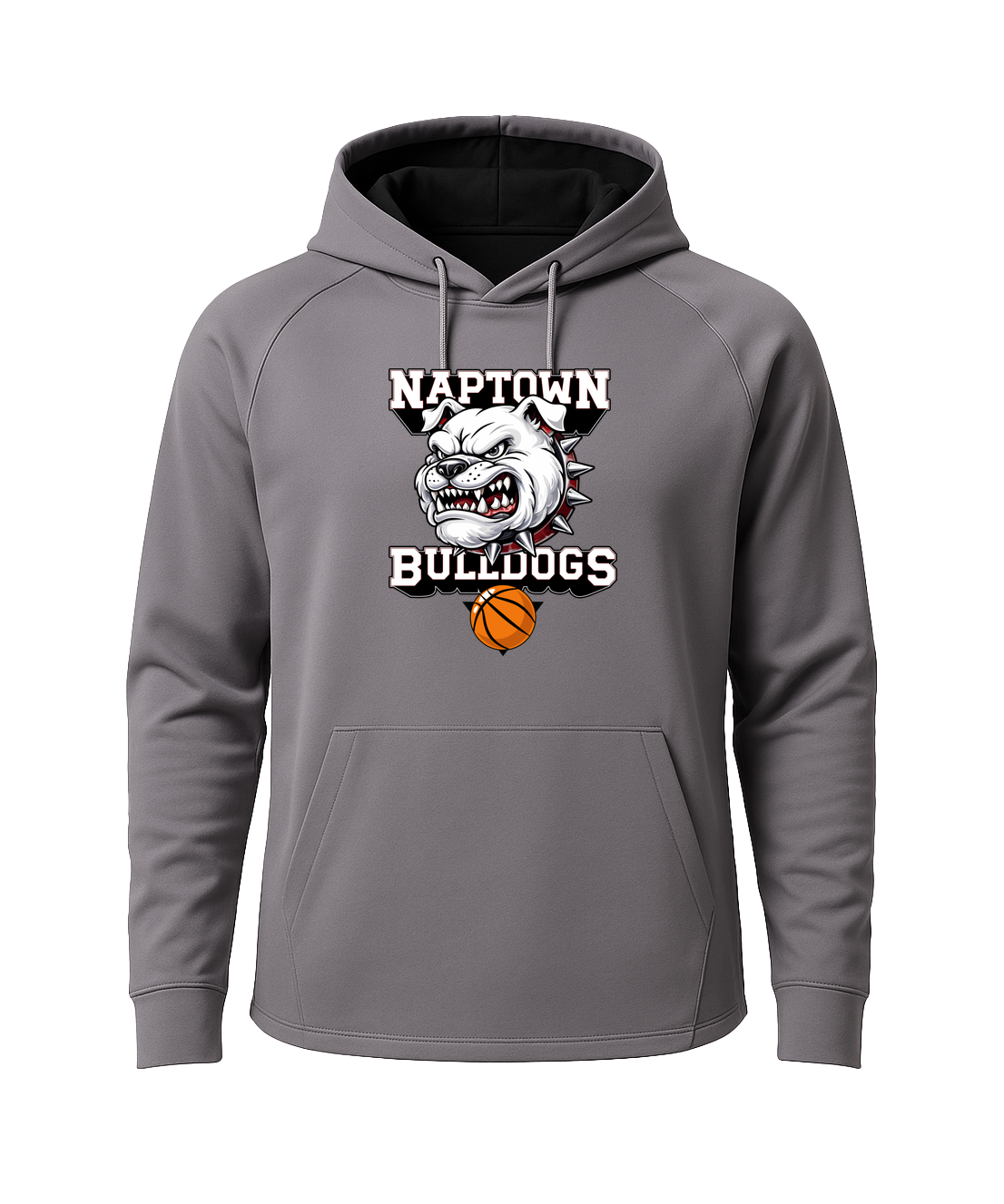 Naptown basketball_boys - Gray Hoodie - Full Front