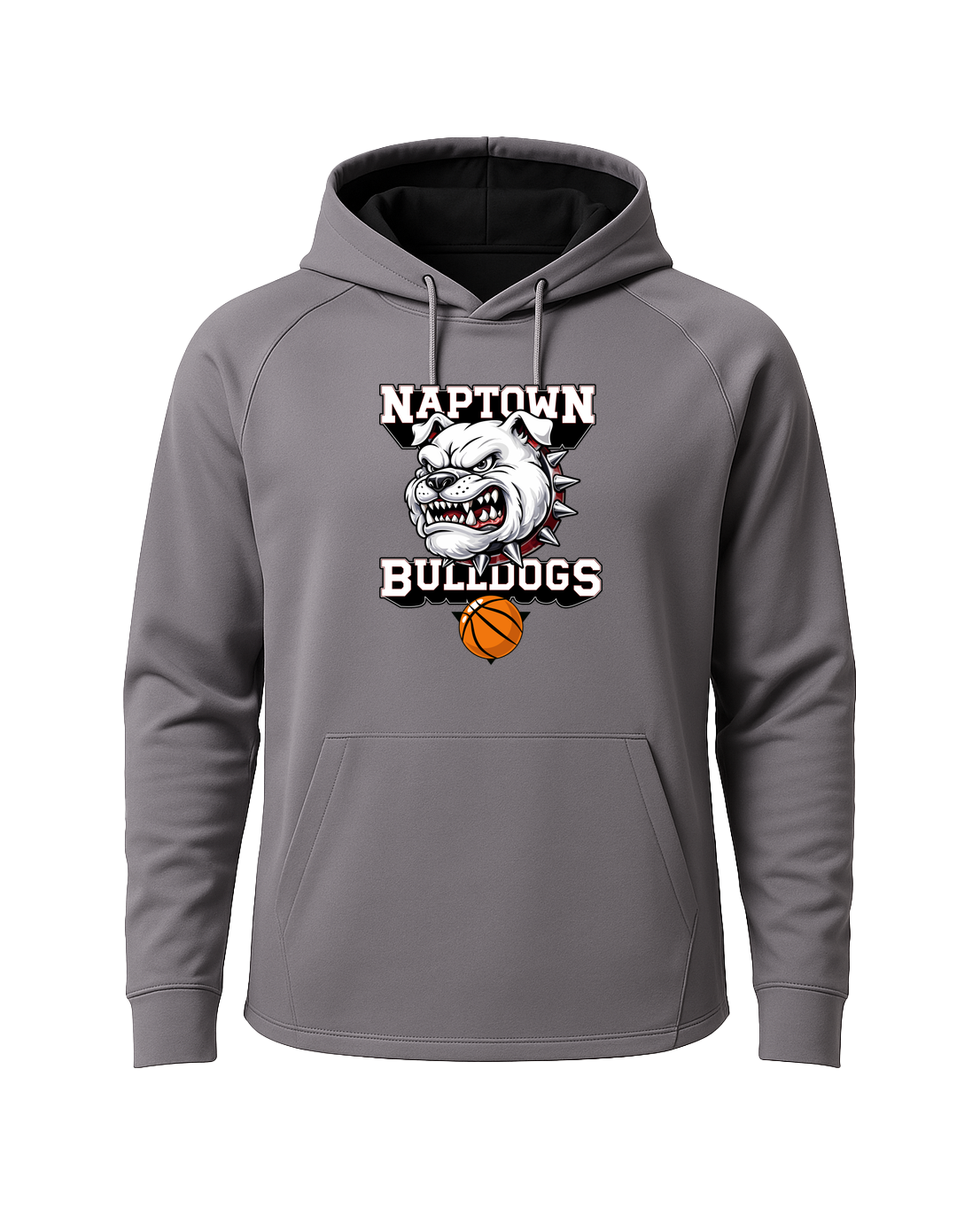 Naptown basketball_boys - Gray Hoodie - Full Front