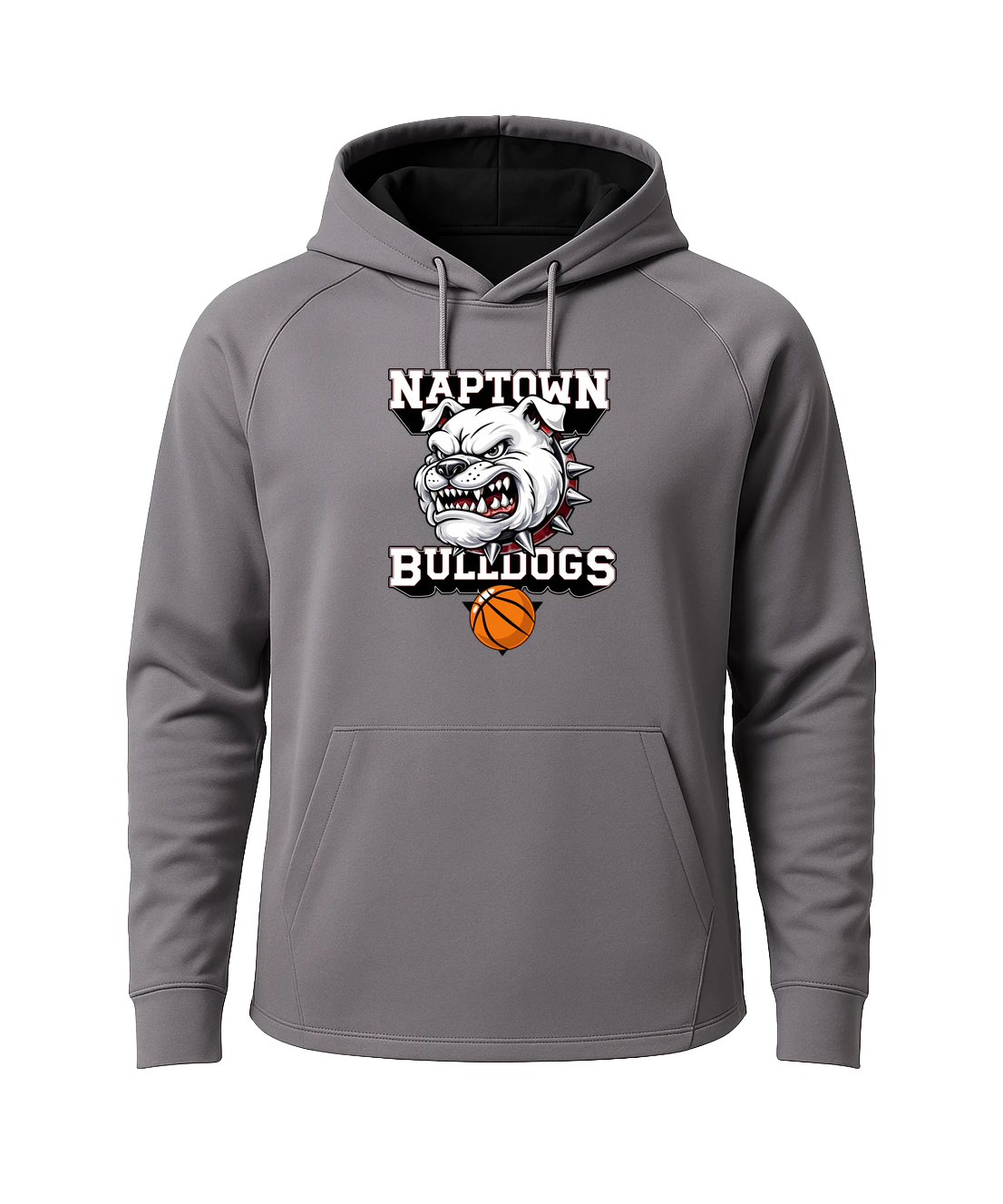 Naptown basketball_boys - Gray Hoodie - Full Front