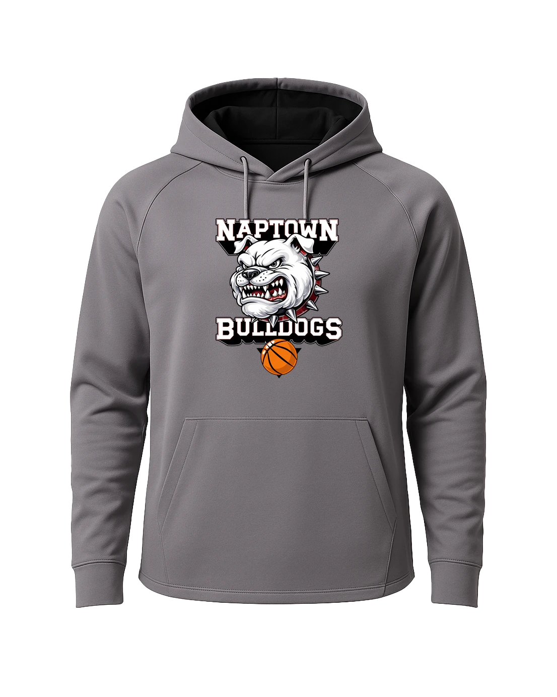 Naptown basketball_boys - Gray Hoodie - Full Front