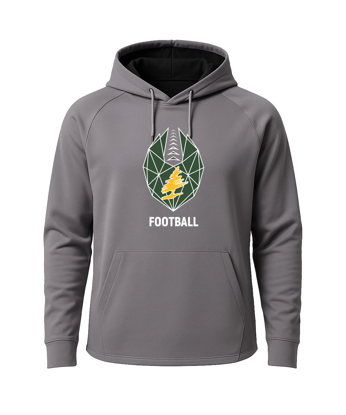 DC Everest Middle School Football — example store - Gray Hoodie - Full Front