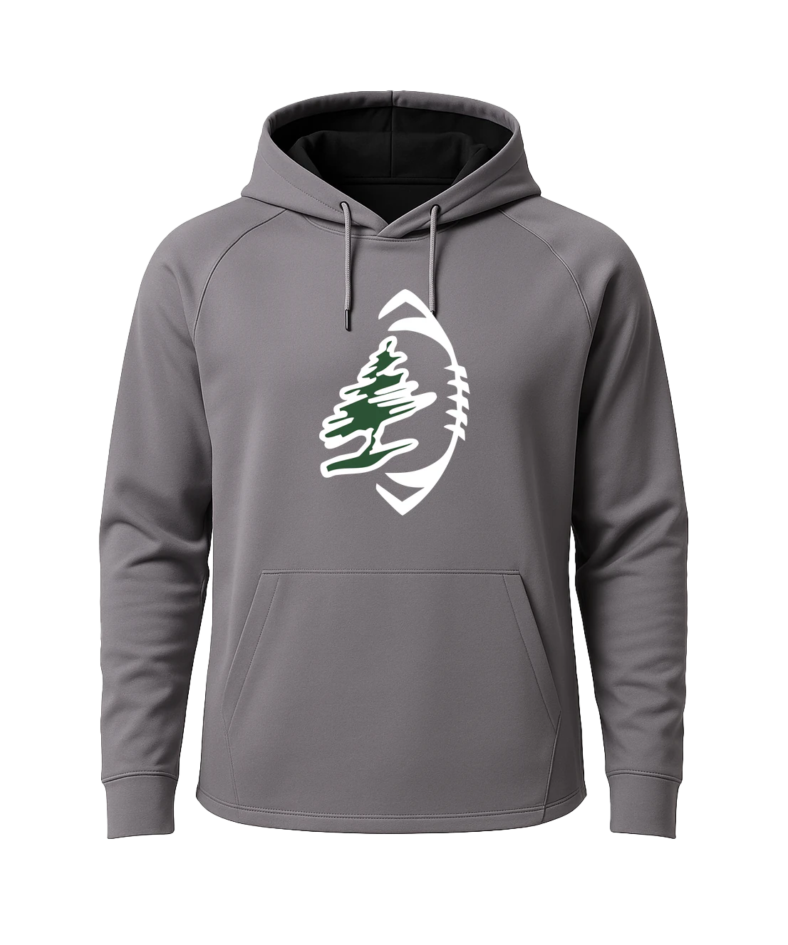 DC Everest Middle School Football — example store - Gray Hoodie - Full Front