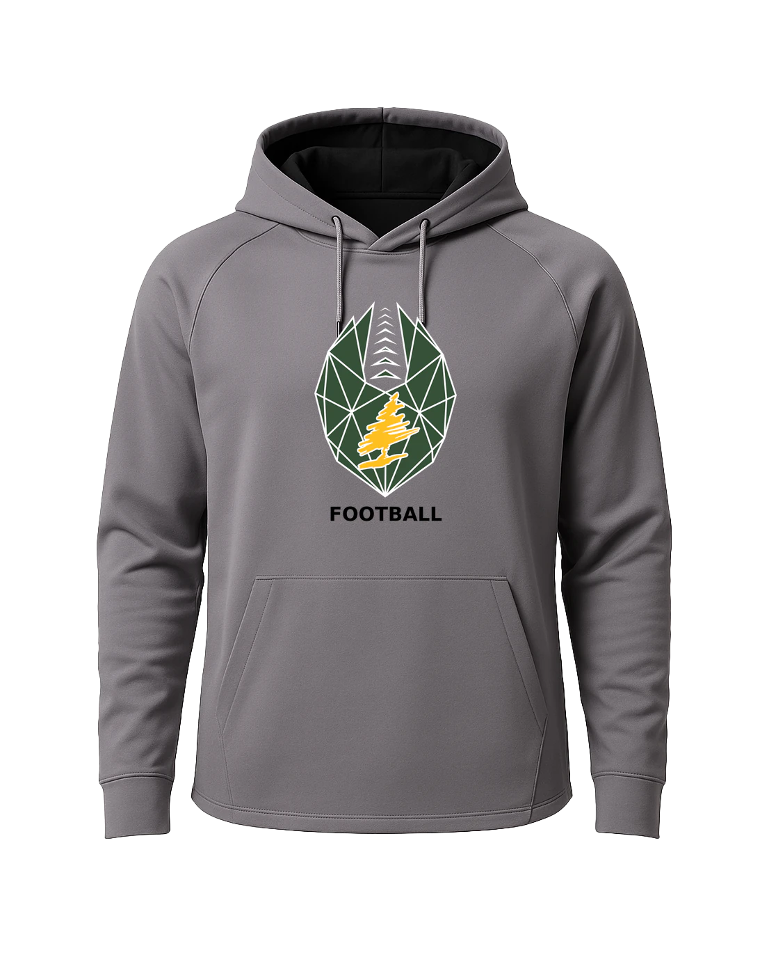 DC Everest Middle School Football — example store - Gray Hoodie - Full Front