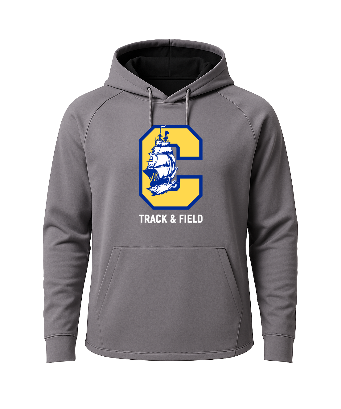 Clearview High School track_field - Gray Hoodie - Full Front