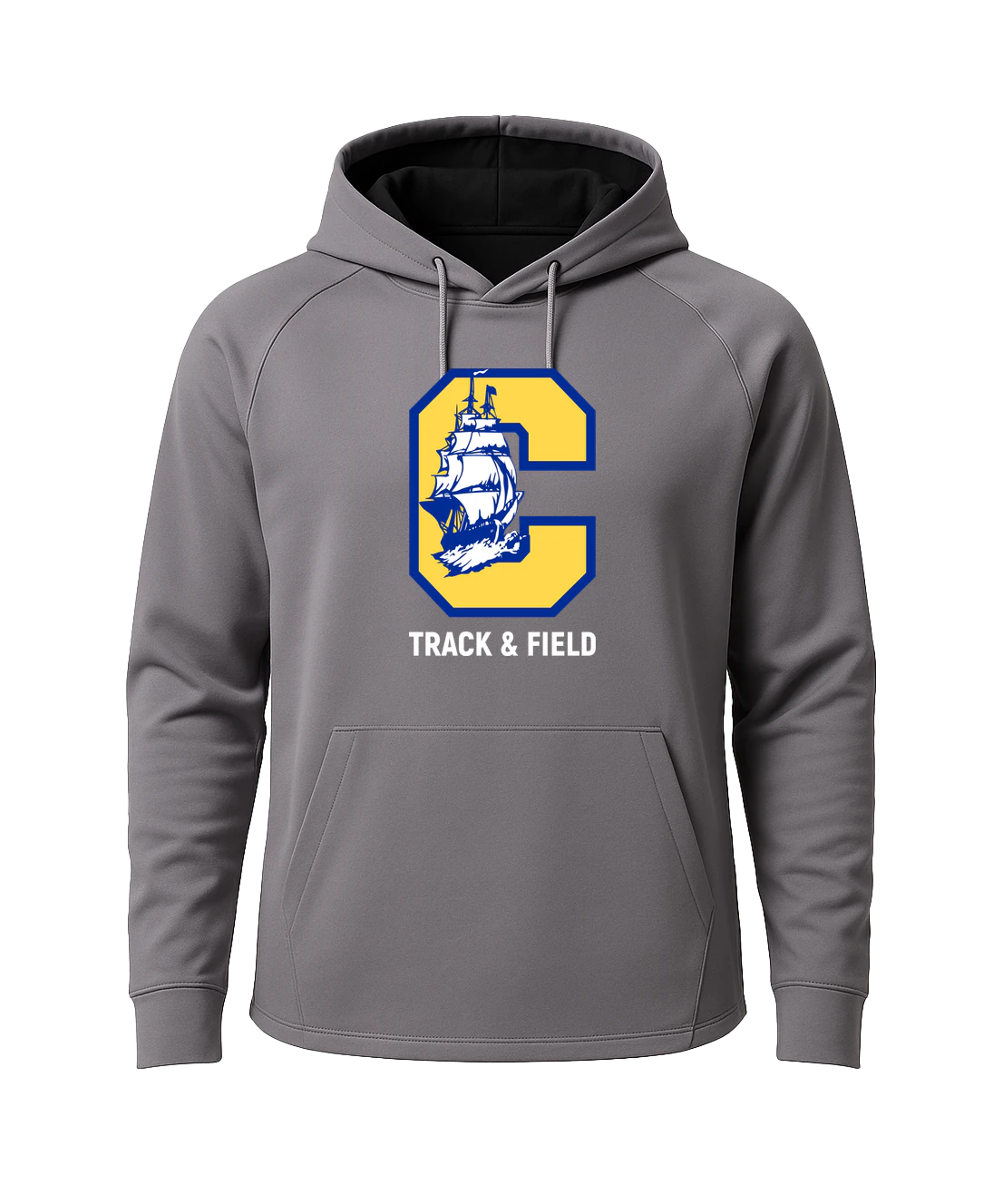Clearview High School track_field - Gray Hoodie - Full Front