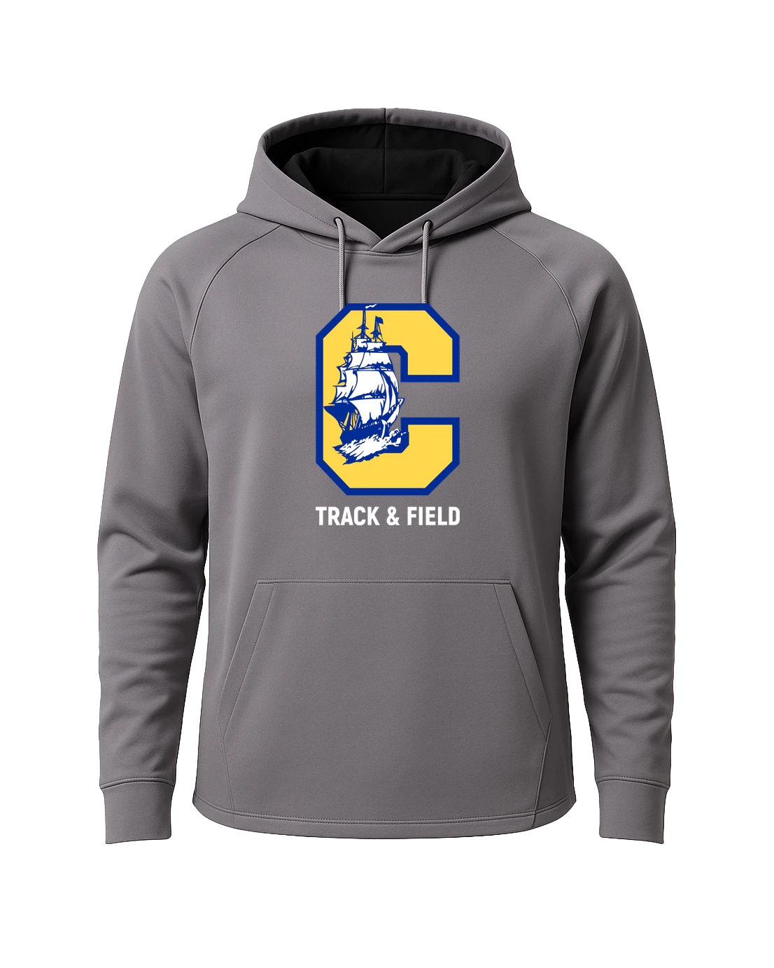 Clearview High School track_field - Gray Hoodie - Full Front