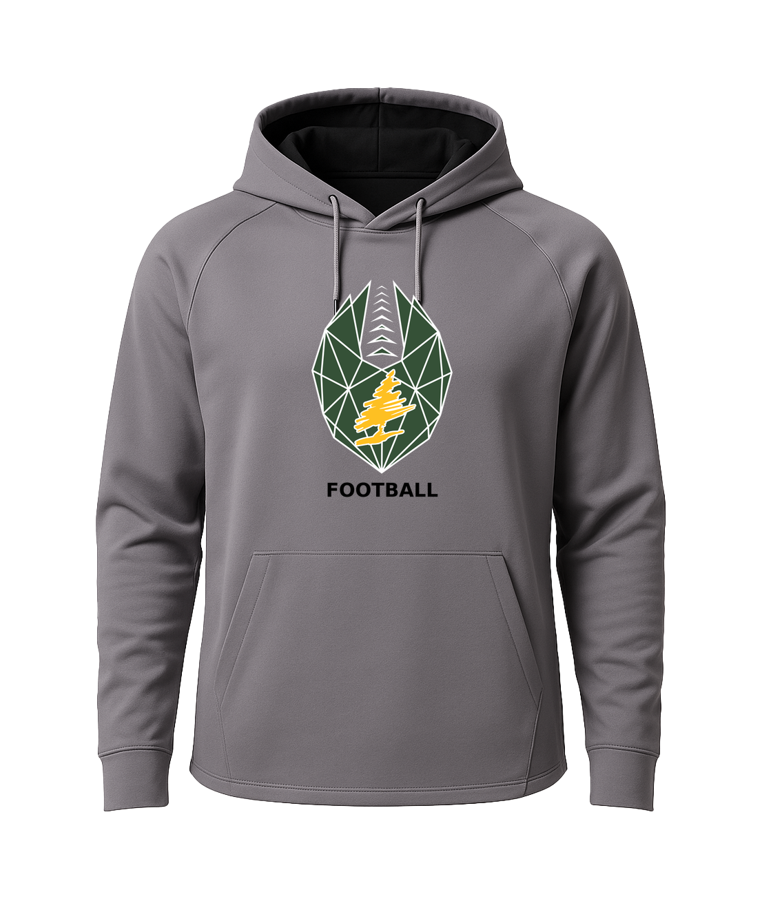 DC Everest Middle School Football — example store - Gray Hoodie - Full Front