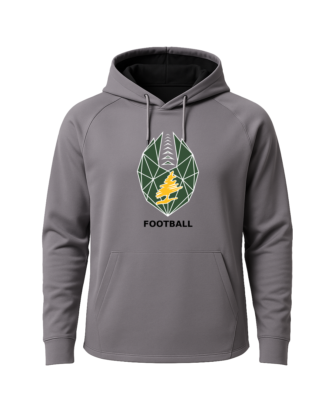 DC Everest Middle School Football — example store - Gray Hoodie - Full Front