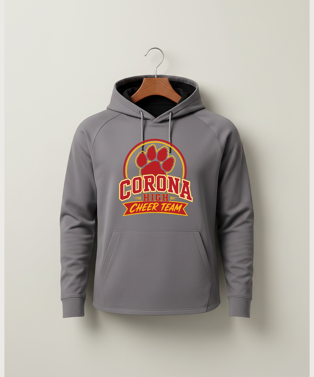 Corona Senior High School Cheer - Gray Hoodie - Full Front