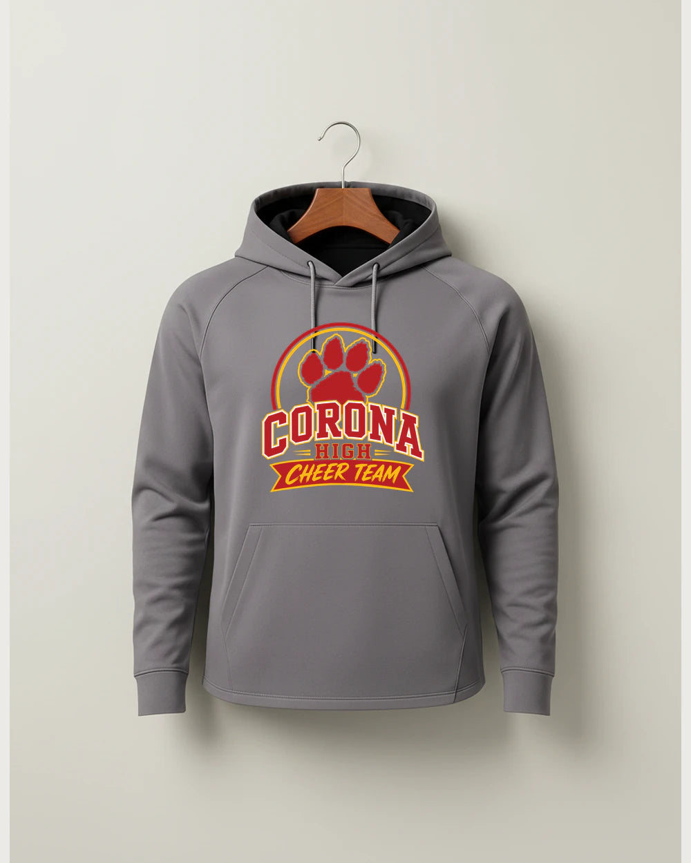 Corona Senior High School Cheer - Gray Hoodie - Full Front