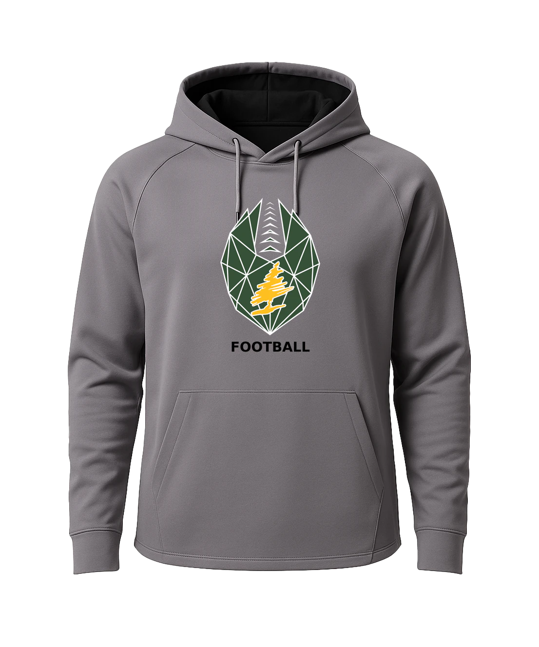 DC Everest Middle School Football — example store - Gray Hoodie - Full Front