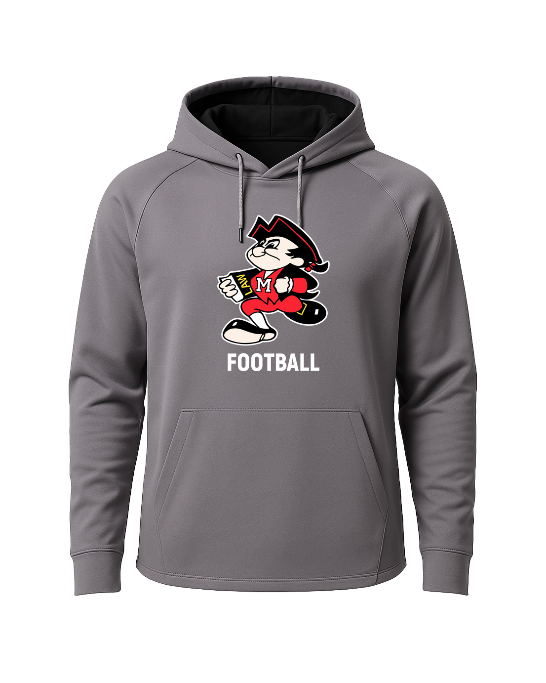 John Marshall High School football_boys - Gray Hoodie - Full Front