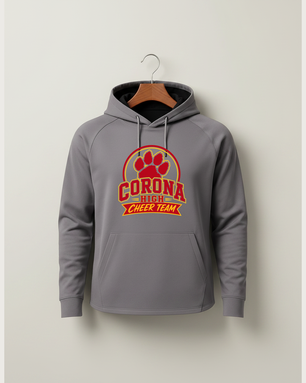 Corona Senior High School Cheer - Gray Hoodie - Full Front