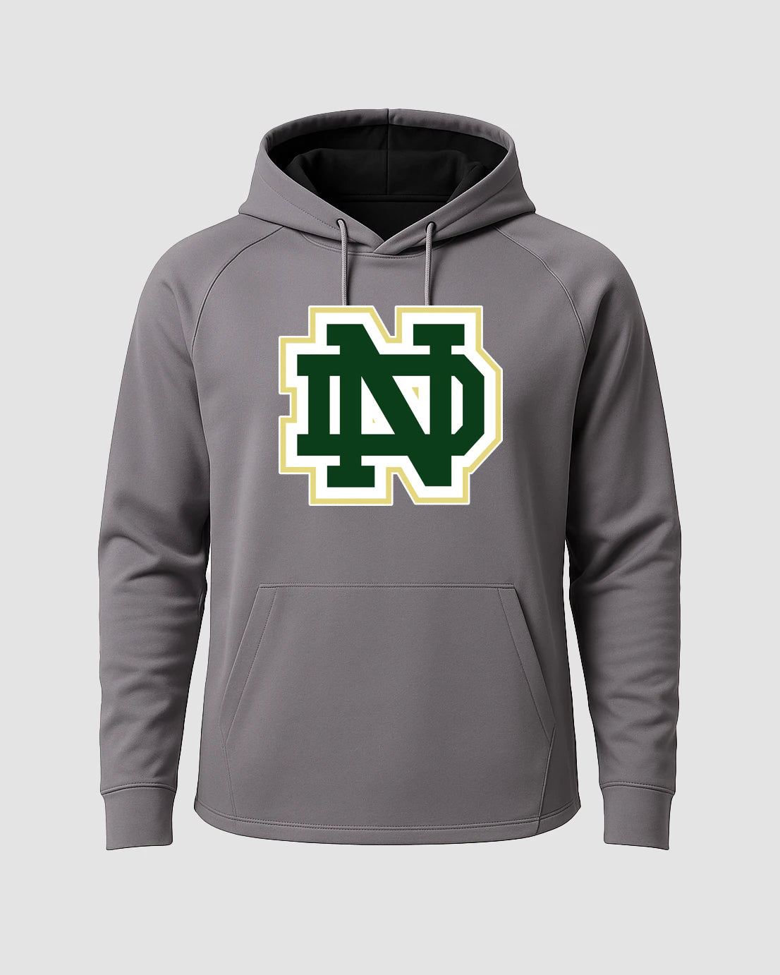 Notre Dame Hockey - Gray Hoodie - Full Front