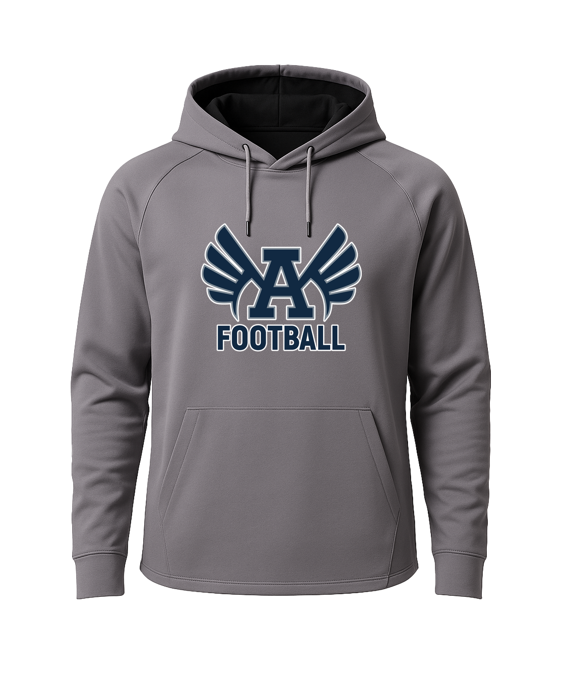 Abingdon Football - Gray Hoodie - Full Front