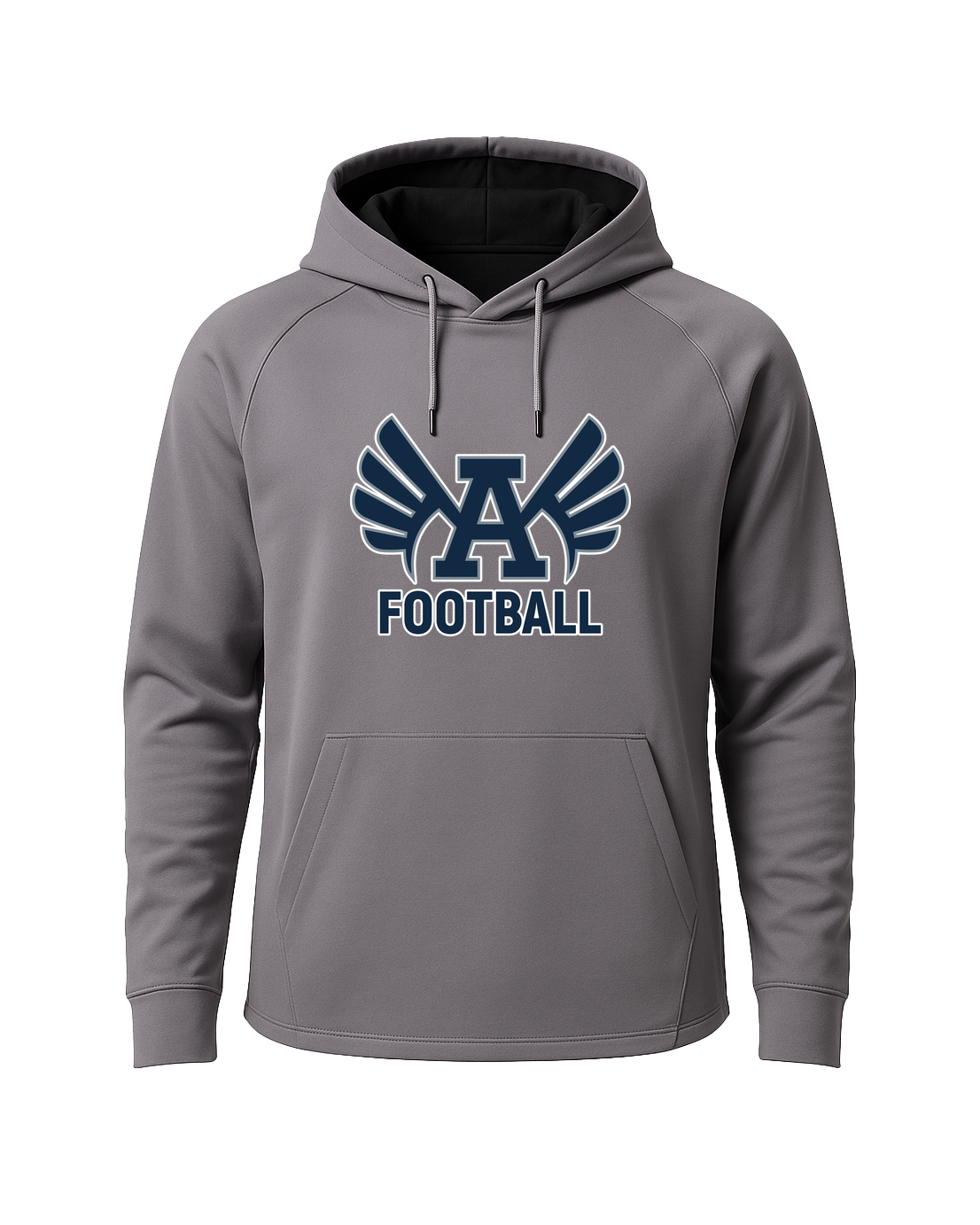 Abingdon Football - Gray Hoodie - Full Front