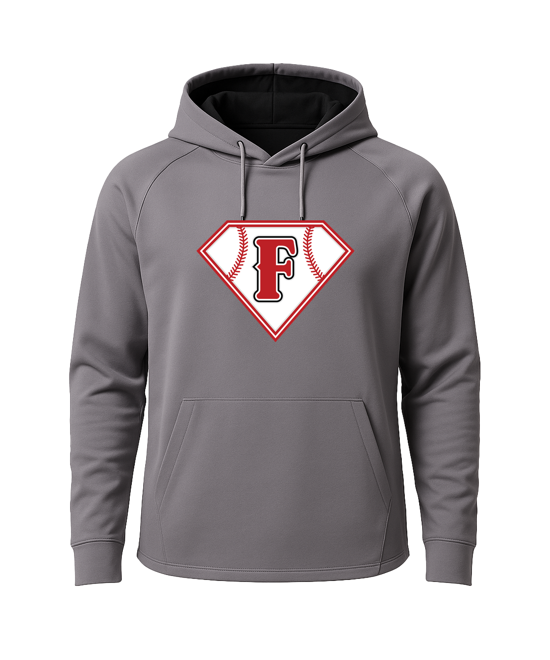 Fairmont Baseball - Gray Hoodie - Full Front