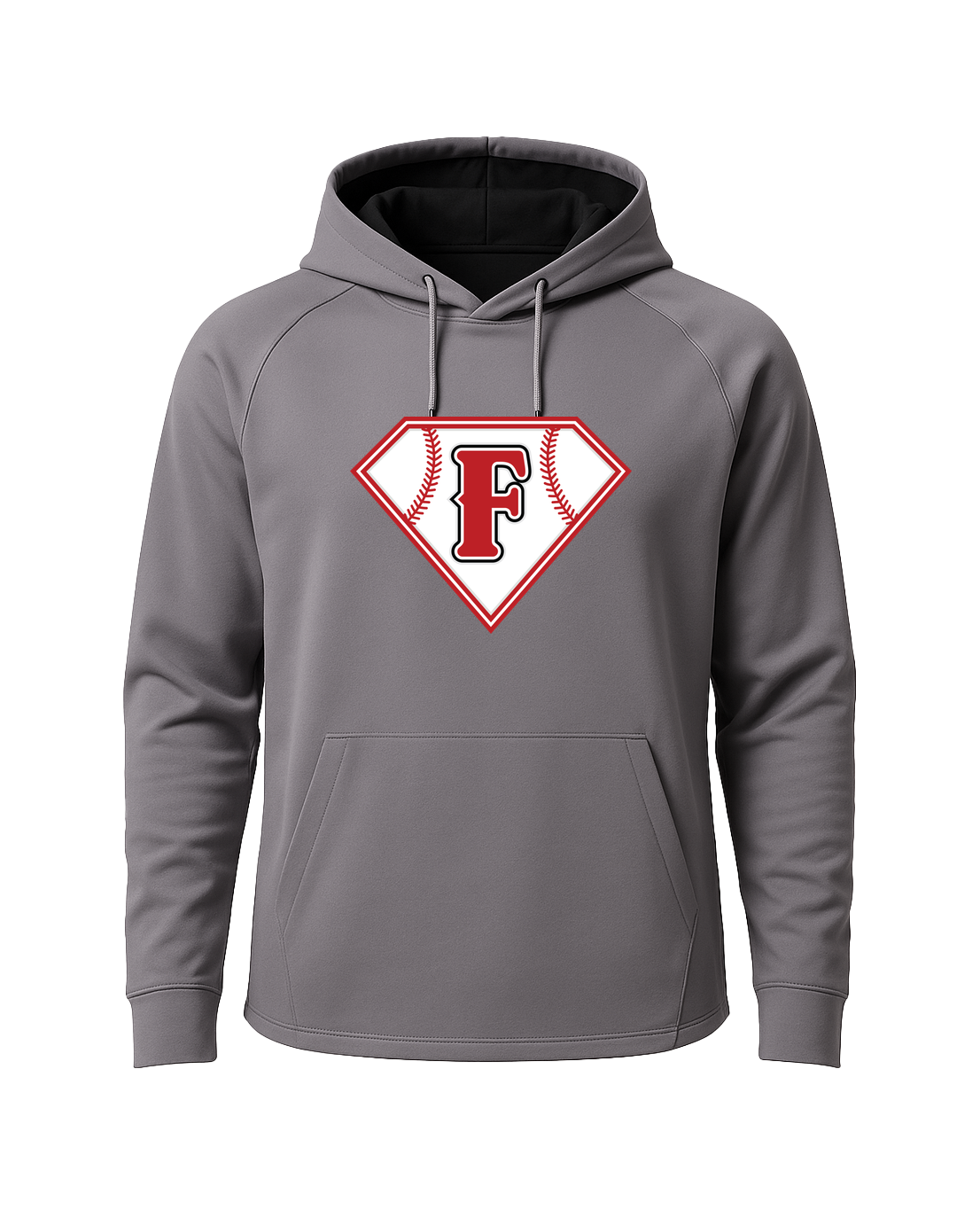 Fairmont Baseball - Gray Hoodie - Full Front