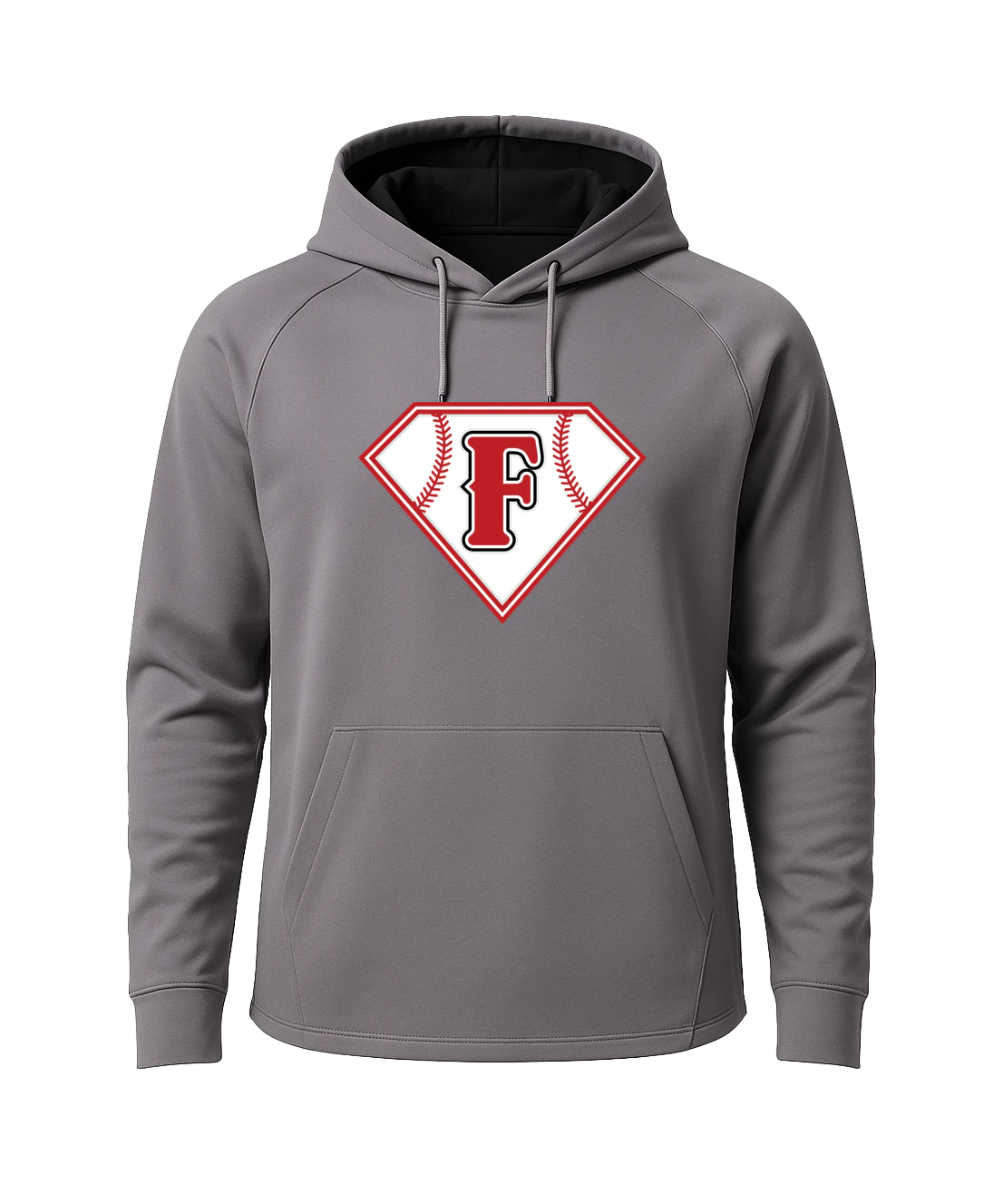 Fairmont Baseball - Gray Hoodie - Full Front