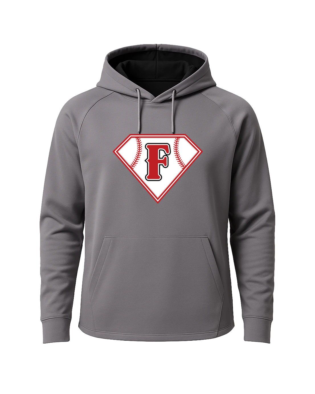 Fairmont Baseball - Gray Hoodie - Full Front