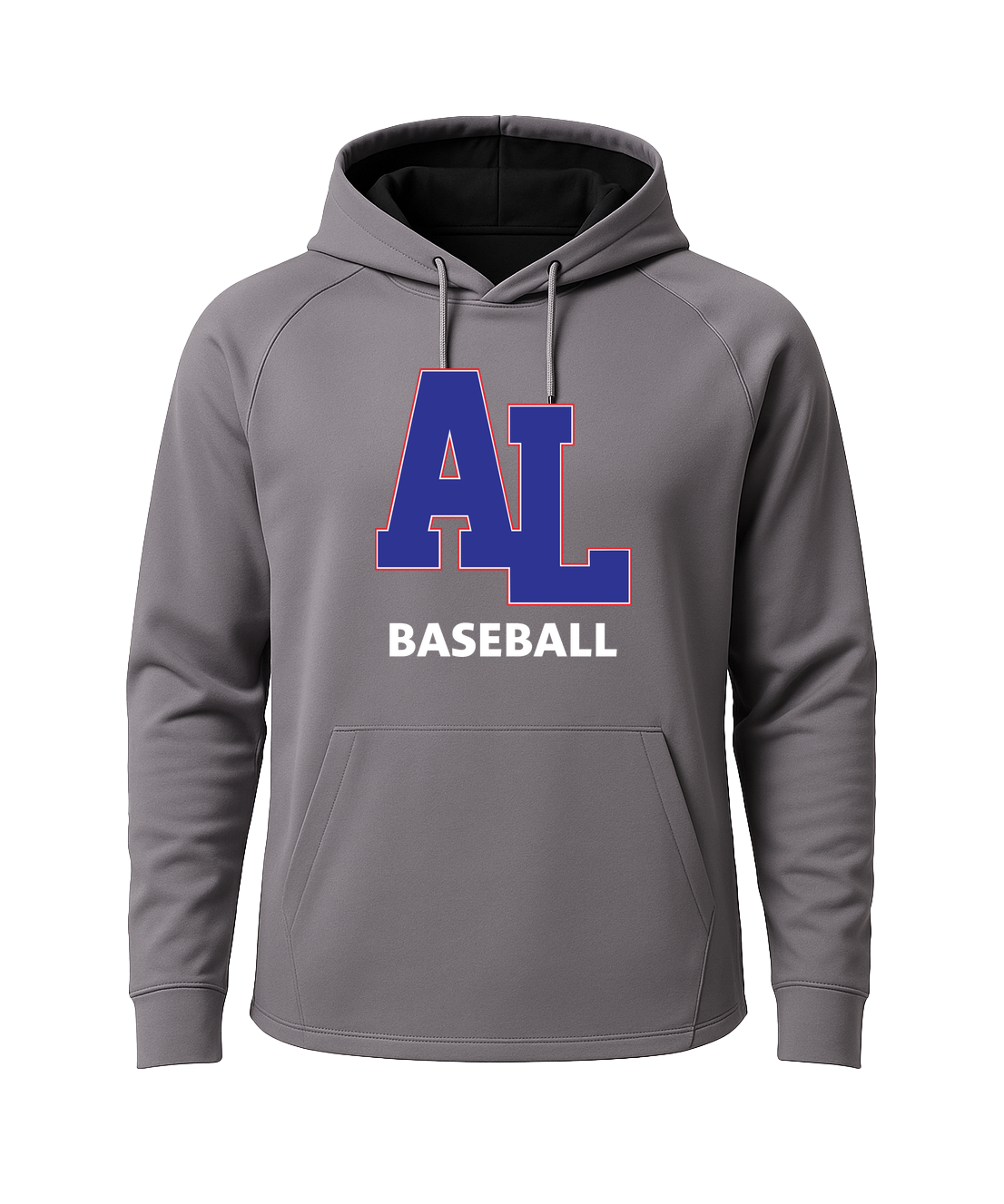 Albert Lea Youth Baseball - Gray Hoodie - Full Front