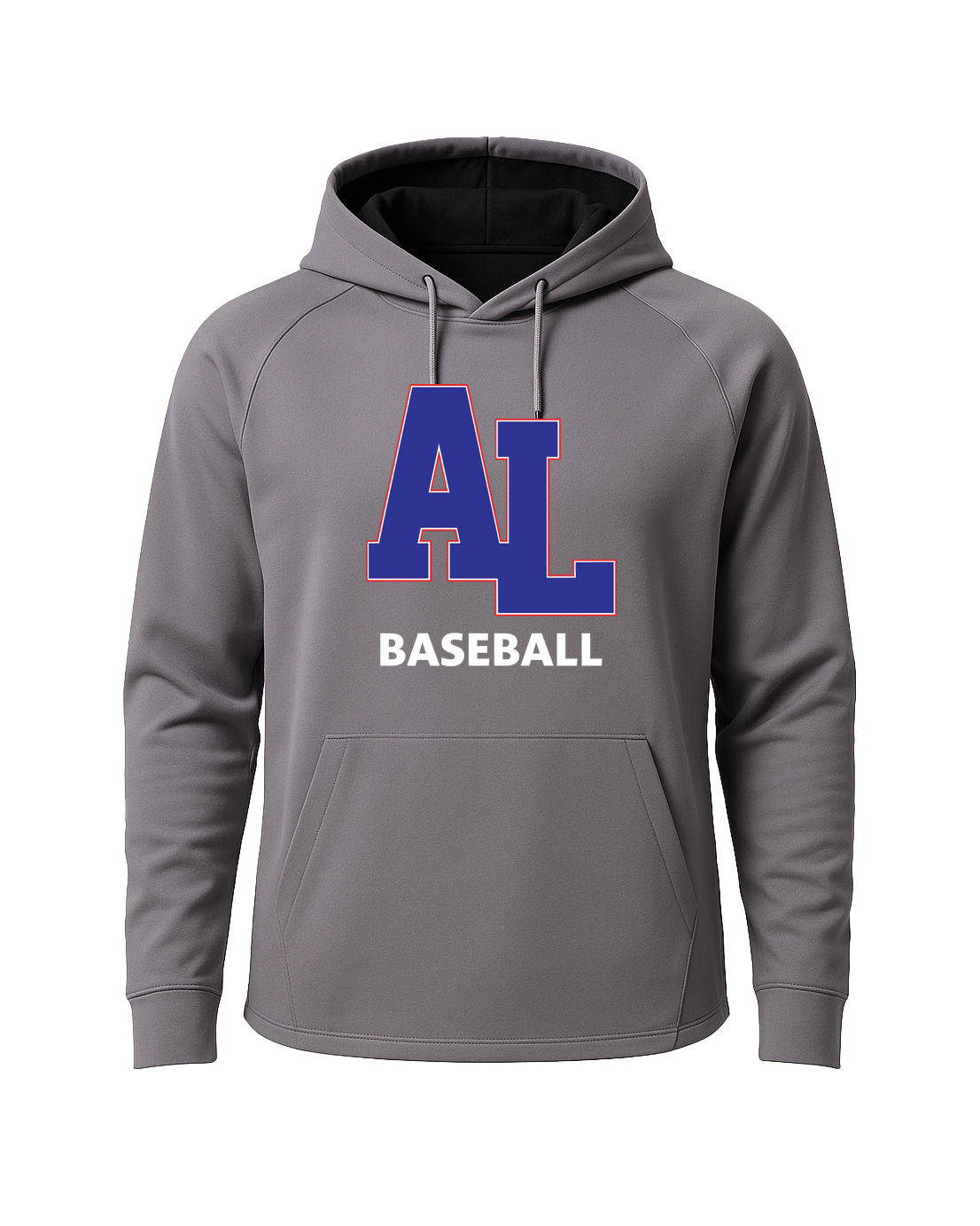 Albert Lea Youth Baseball - Gray Hoodie - Full Front