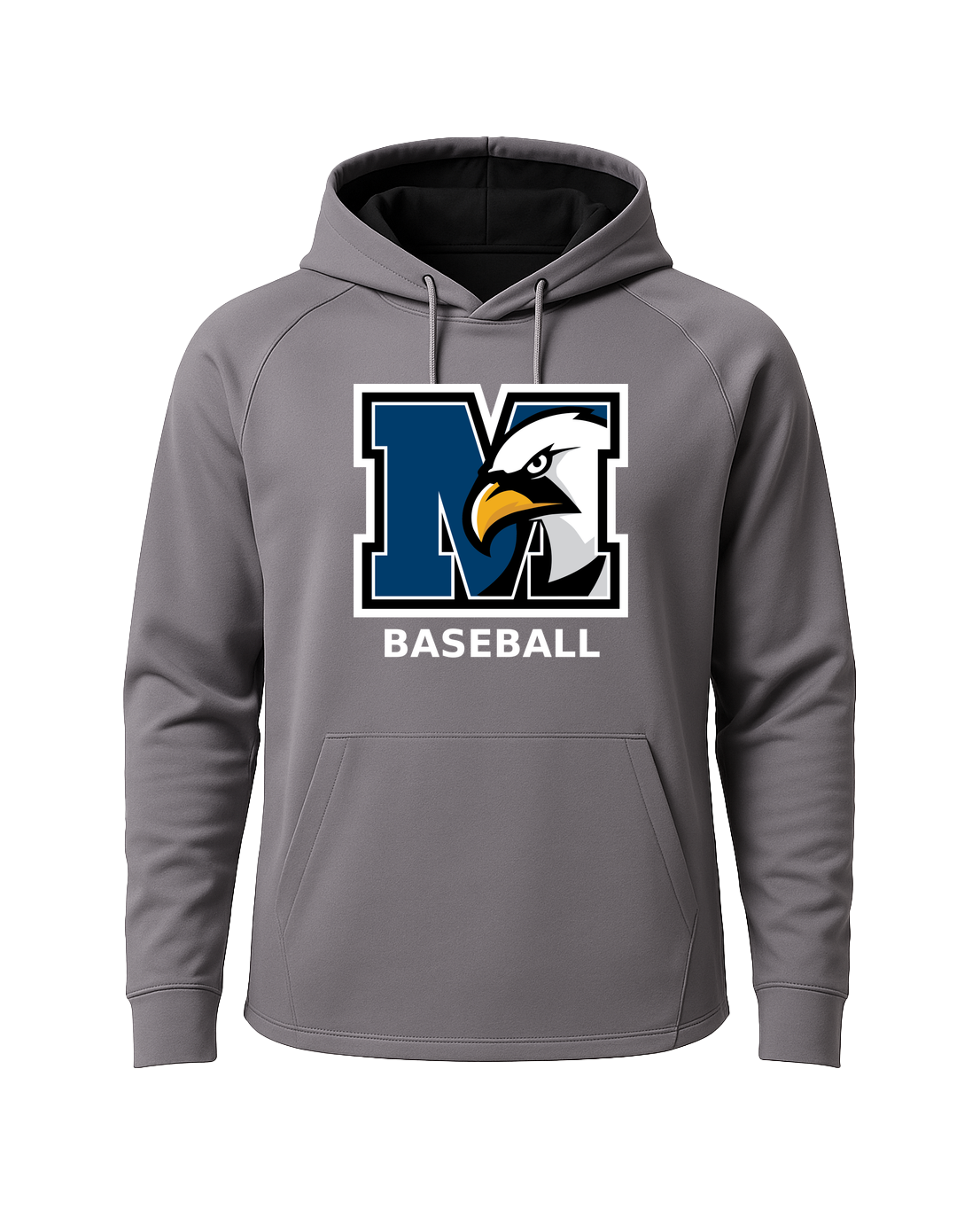 New York Mills Baseball - Gray Hoodie - Full Front