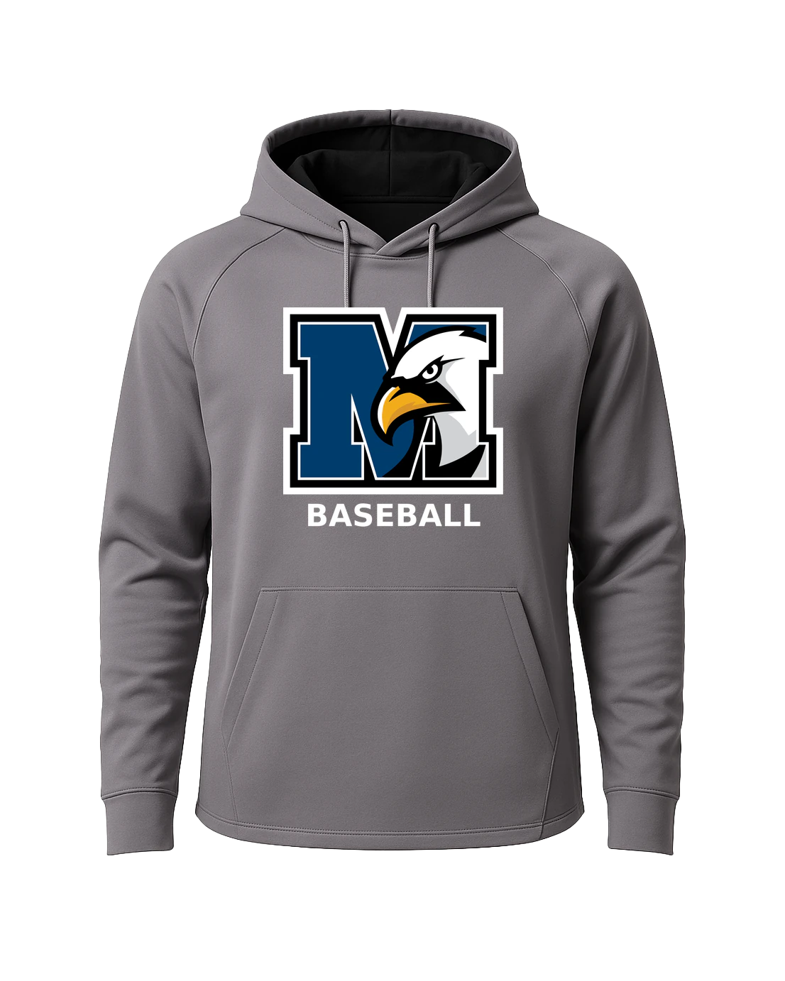 New York Mills Baseball - Gray Hoodie - Full Front
