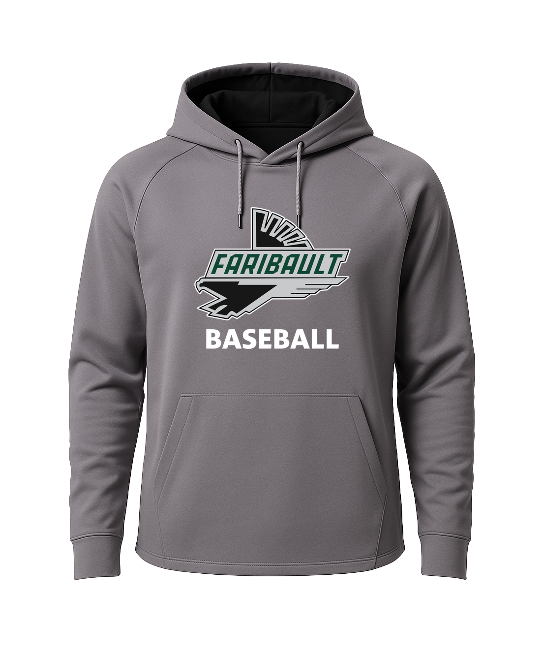 Faribault Baseball - Gray Hoodie - Full Front